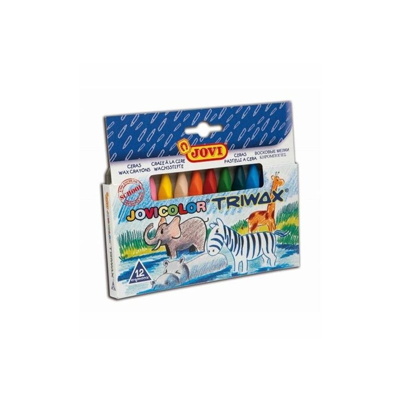 PASTELLONI CERA TRIANGOLARI SCHOOL PACK JOVI PZ. 300 Ø MM.12X8,2 CM.
