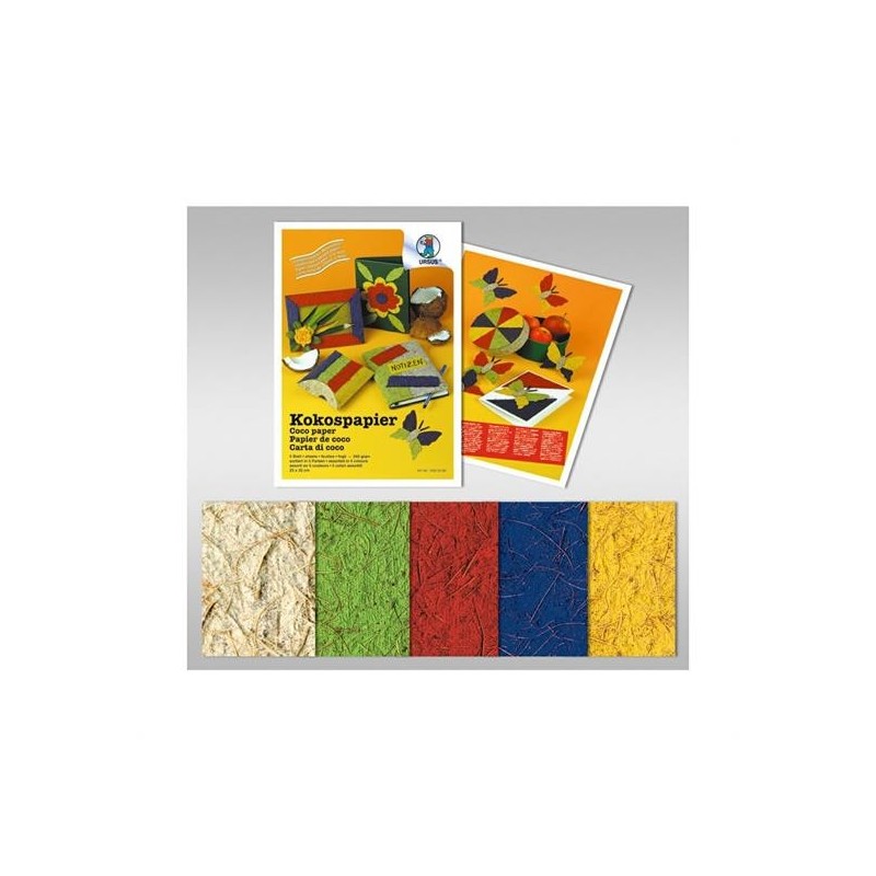 CARTONCINO FIBRA COCCO FG. 5 COL. ASS. GR. 250 CM. 23X33