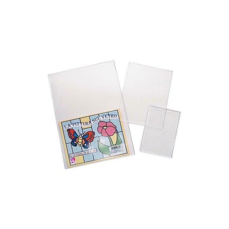 VETRO SINTETICO LISCIO LASTRA CM.10X15  PZ.5
