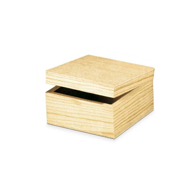 LEGNO DA DECORARE SCATOLA CON COPERCHIO CM. 15X15X9