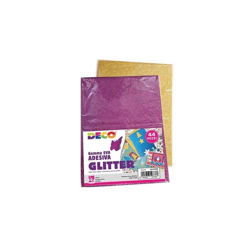 FORME GOMMA CREPP ADESIVA GLITTER PZ.44 FORME ASS.