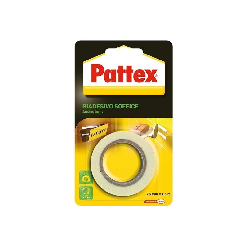 NASTRO BIADESIVO ELEV. TENUTA PATTEX MM.25X1,5MT.