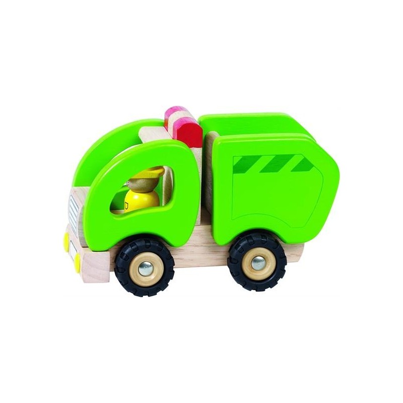CAMION NETTEZZA URBANA IN LEGNO 15X8,5X10 cm