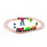 PISTA CON LOCOMOTIVA A BATTERIA E GRU