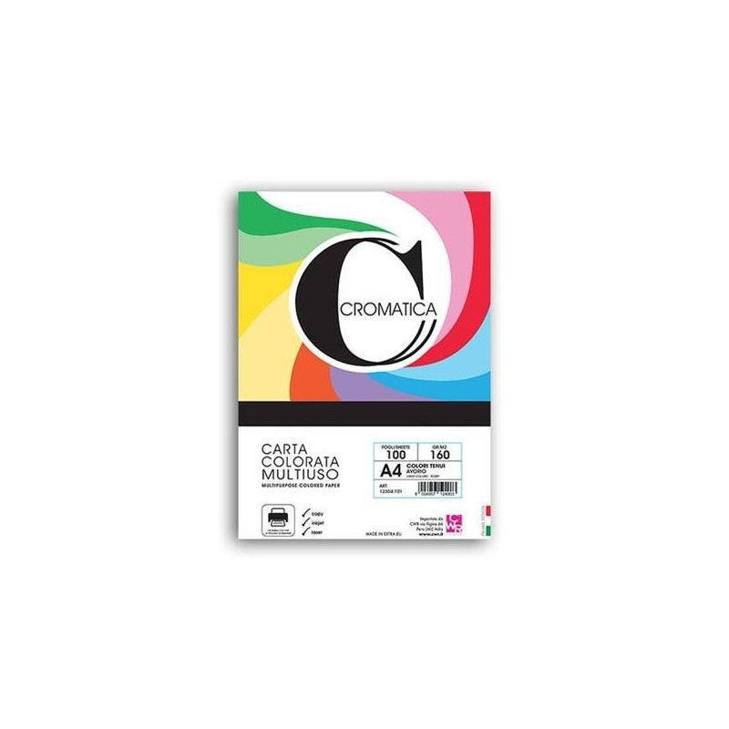 CARTONCINO A4 GR. 160 FG. 100 CROMATICA GIALLO