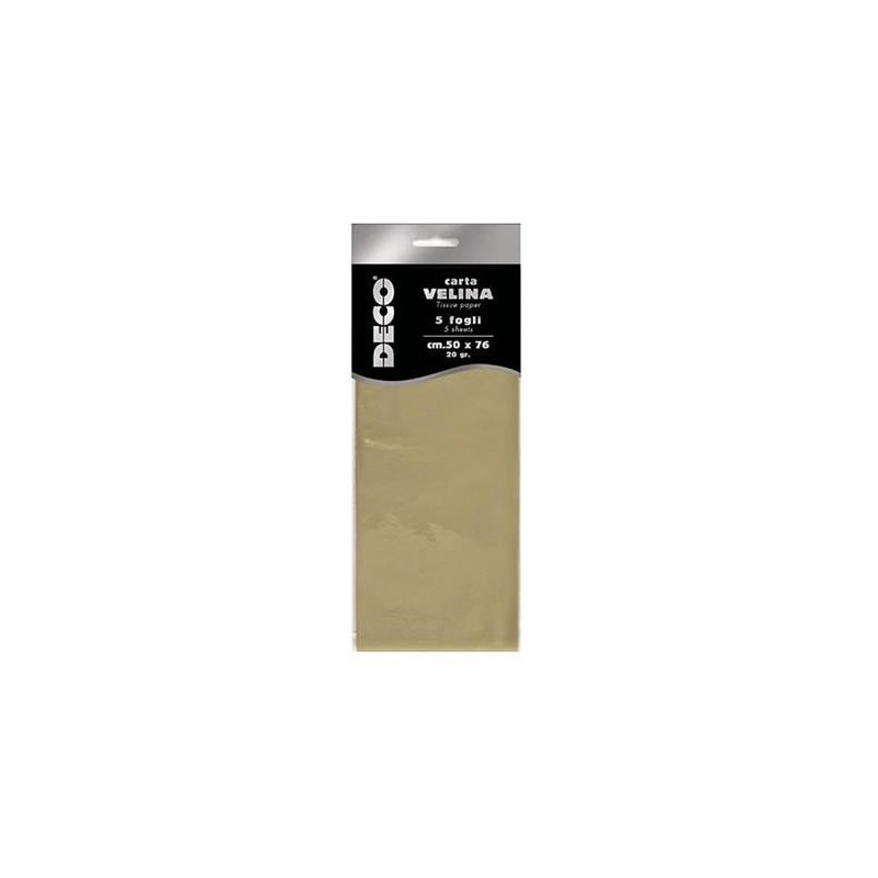 CARTA VELINA METALLIZZATA CM.50X76 FG.5 ORO