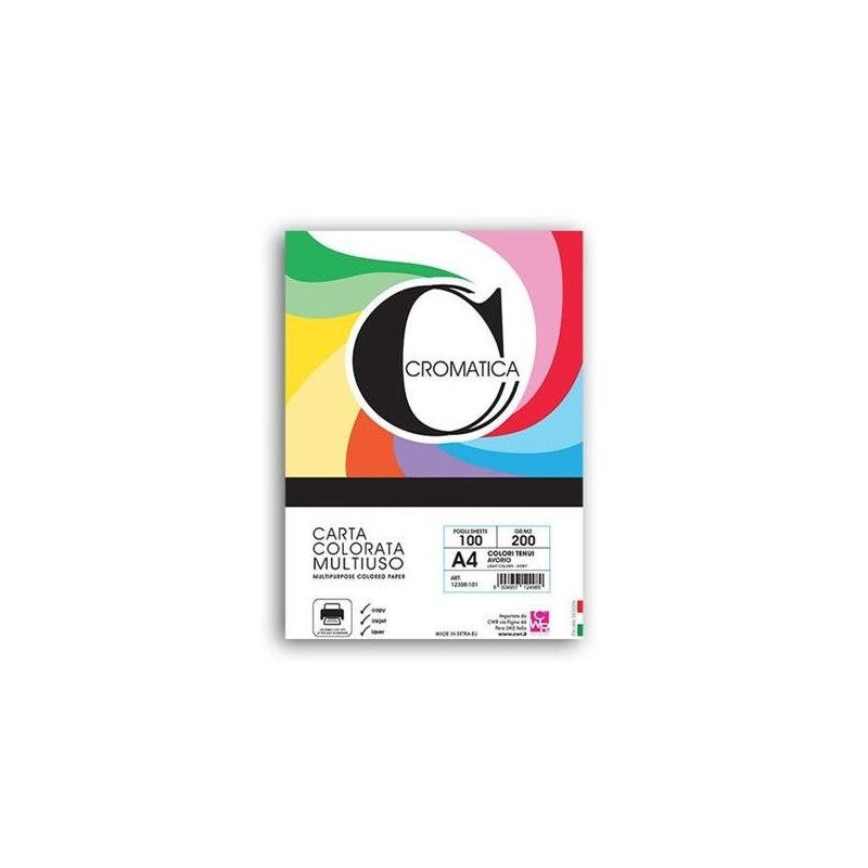CARTONCINO A4 GR. 200 FG. 100 CROMATICA AVORIO