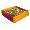 PISCINA PER PALLINE CM.200X200X30h SPESSORE CM.15 ARANCIO/ROSSO