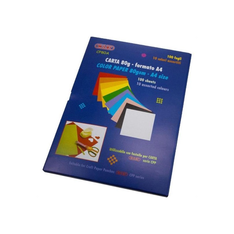 CARTA COLORATA A4 GR.80 FG.100 10 COL. ASS.