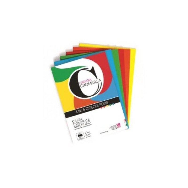CARTA A3 GR. 80 FG.250 CROMATICA 5 COL. FORTI