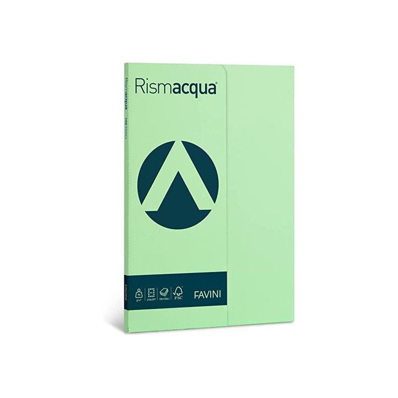RISMAACQUA A4 GR. 90 FG. 100 VERDE CHIARO