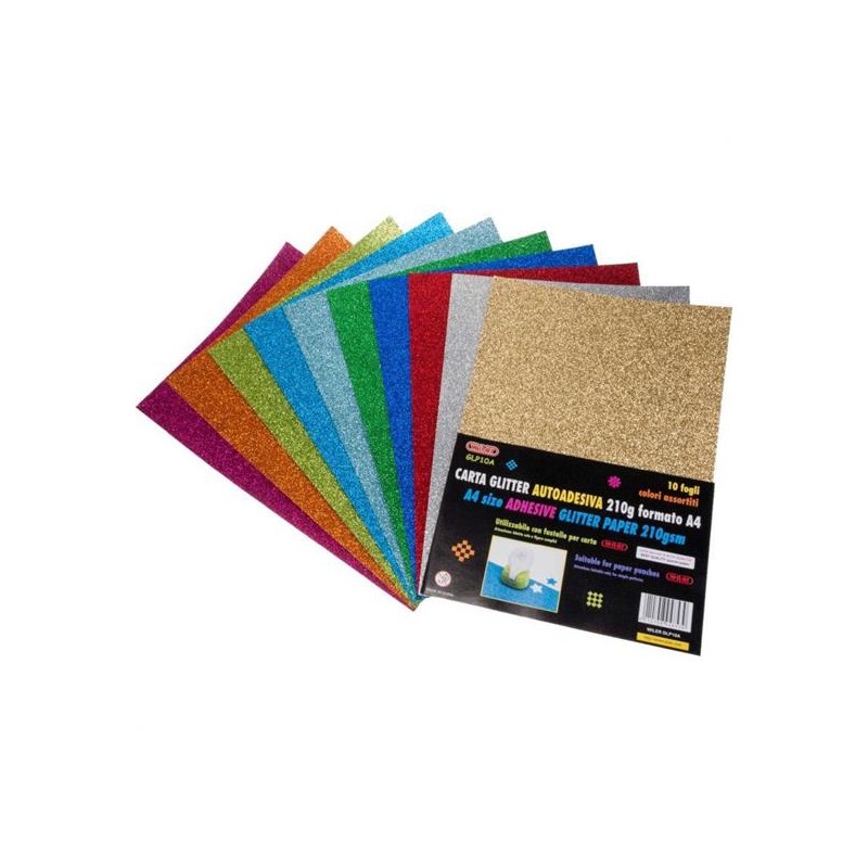 CARTONCINO GLITTER A4 FG.10 GR.210