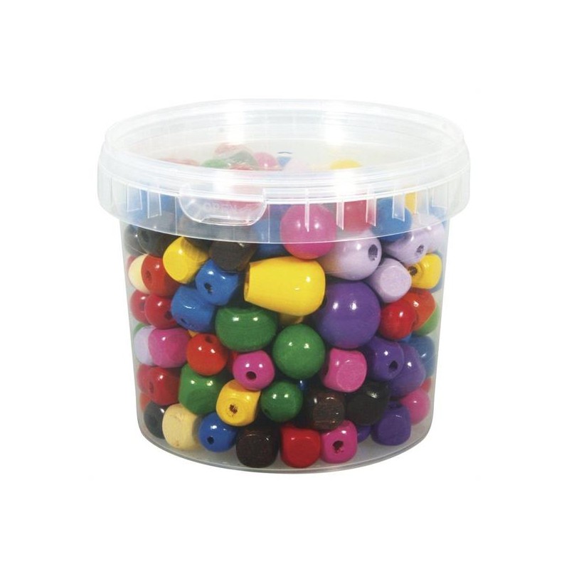 PERLE LEGNO ASS. MULTICOLOR Ø MM.16-25 GR. 350